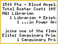 1500 Flesh tearers (Blood angels) list
