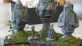 Statues made of old chess pieces