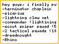 my army list
