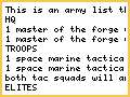 Space marine army list