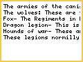 The fangs of canis-Army Regiments and structure