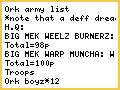 Ork mek army list