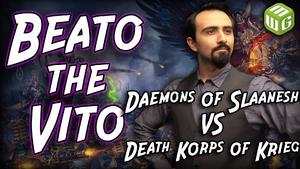 Daemons of Slaanesh vs Death Korps of Krieg Warhammer 40k Battle Report - Beato the Vito Ep 38
