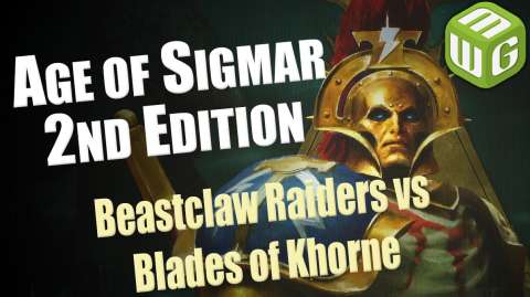 How to Play Age of Sigmar - Charge and Close Combat Phases Beastclaw Raiders vs Blades of Khorne