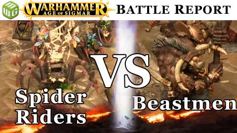 Spider Riders vs Beastmen Age of Sigmar Battle Report - War of the Realms Ep 137