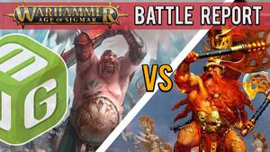 Ogor Mawtribes vs Fyreslayers Warhammer Age of Sigmar 3rd Edition Battle Report - The Lost City Ep 27